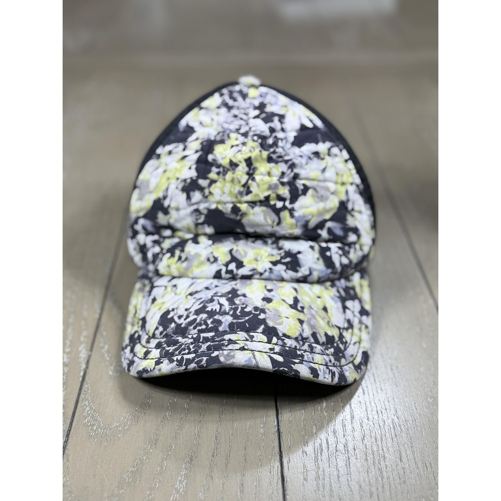 Lululemon Hat Floral Print Cap Trucker Snap Back Adjustable Black Mesh Summer